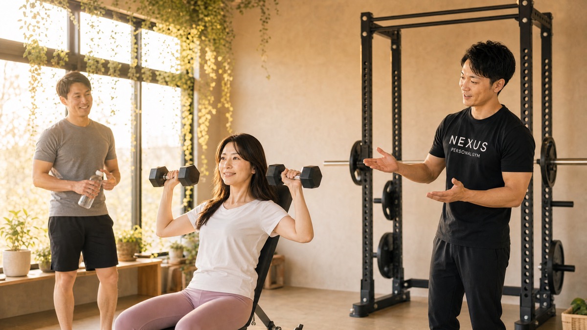 二人で一緒にトレーニングする様子——伴走・ペアで続けるイメージ