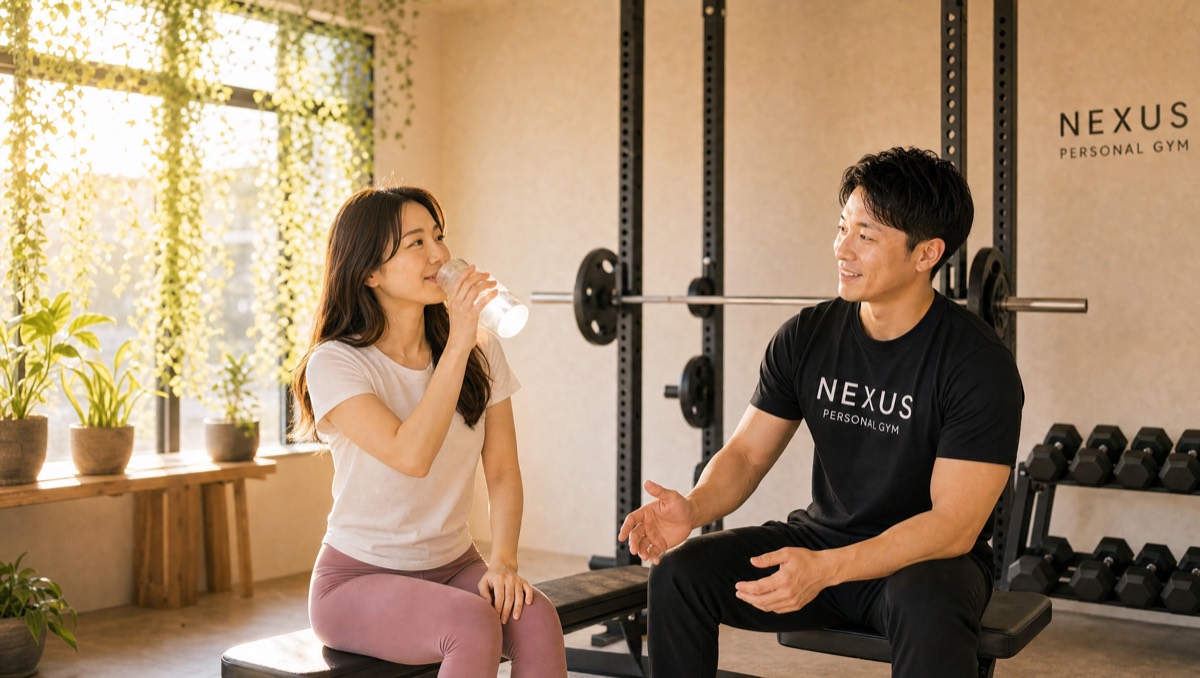 乗換の帰り道に立ち寄れるトレーニングの休憩