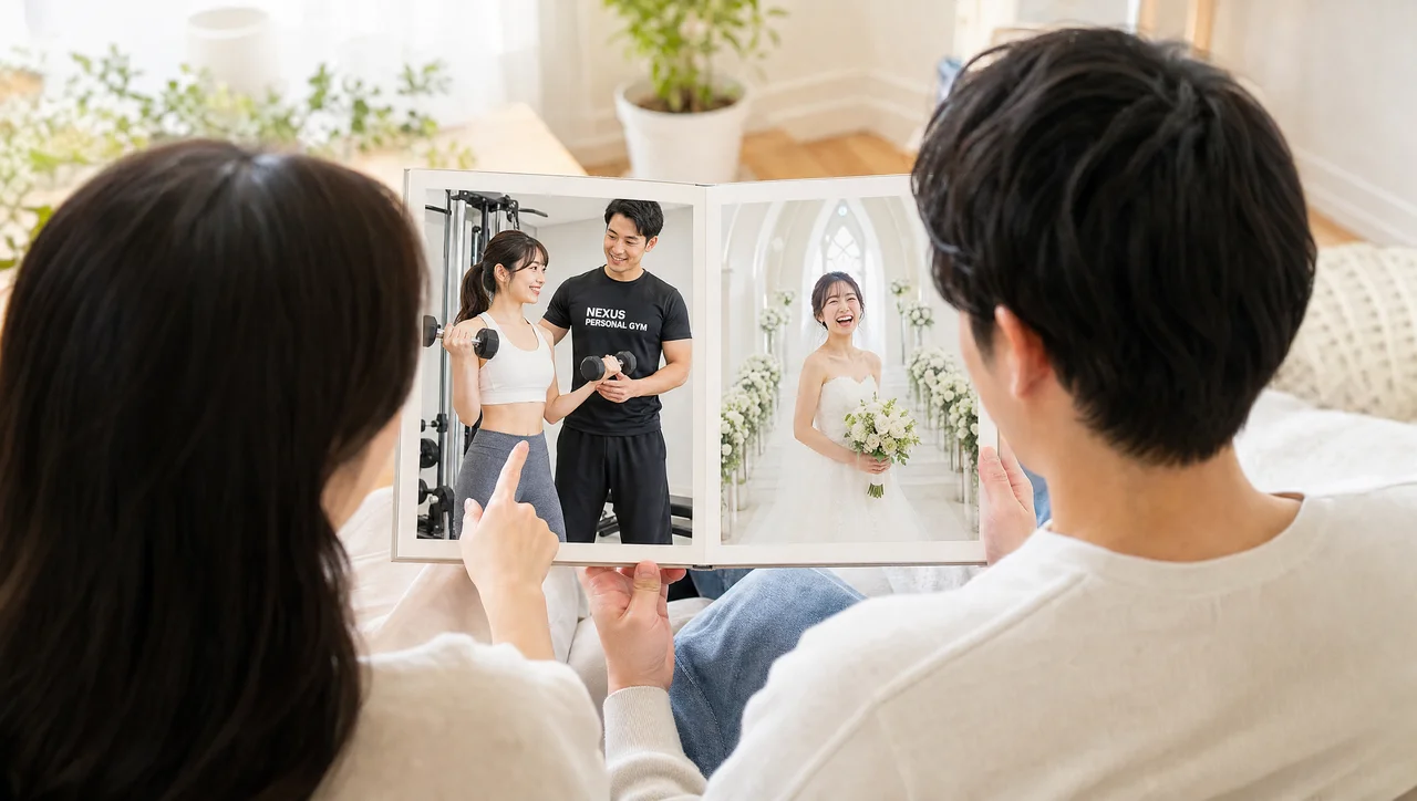 挙式後も体型維持を続ける新婚夫婦