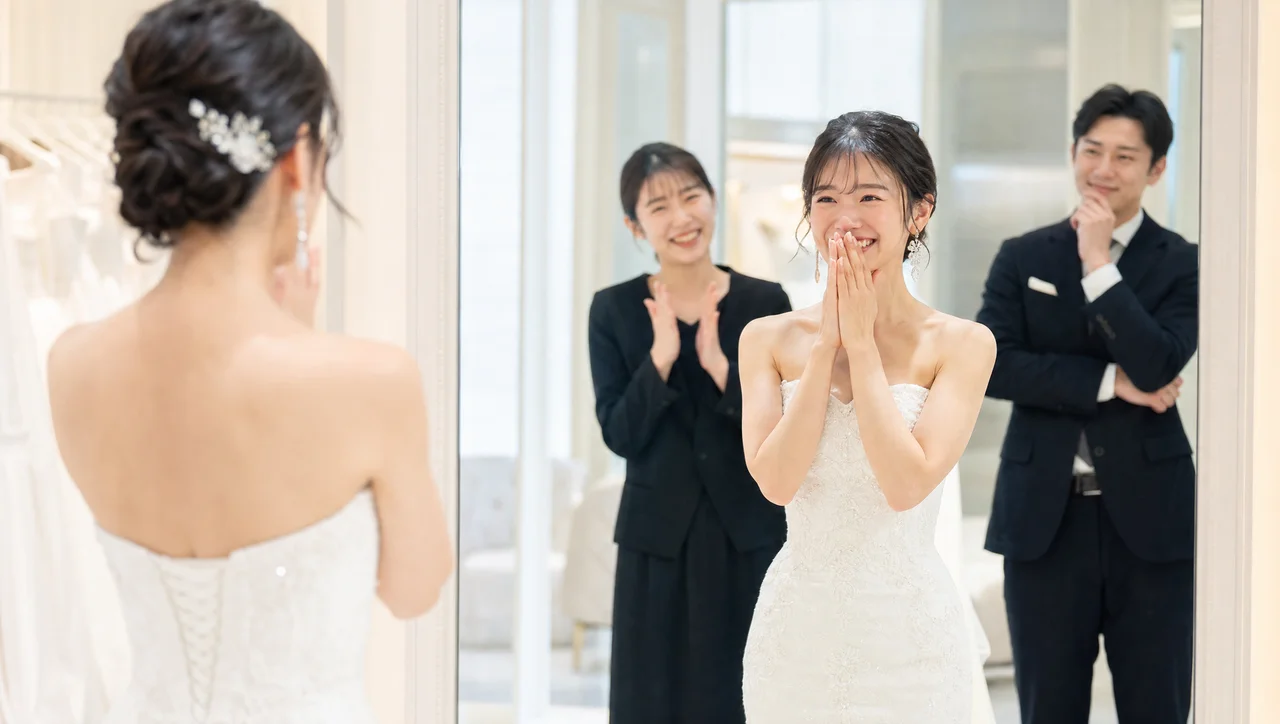 理想の体型に近づきドレスが似合うようになった女性
